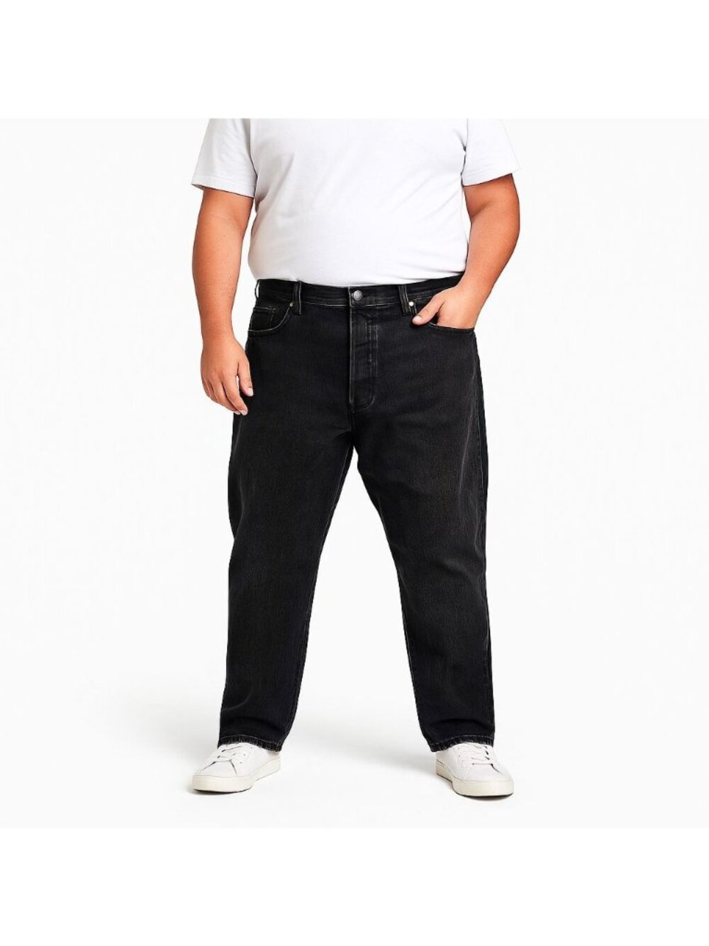 Levis Mens 501 Jeans Button Fly Straight Leg 100% Cotton Black Tag Size 44x30